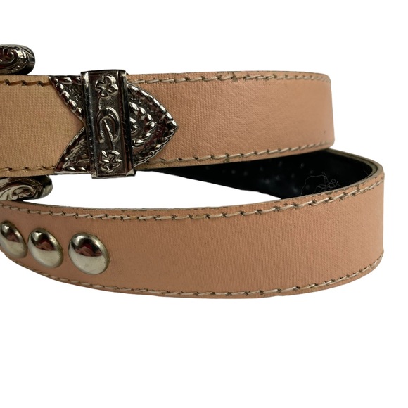 Vintage Western Studded USA Made Small-Medium Vegan Leather Rodeo Style Belt S-M - Picture 2 of 16